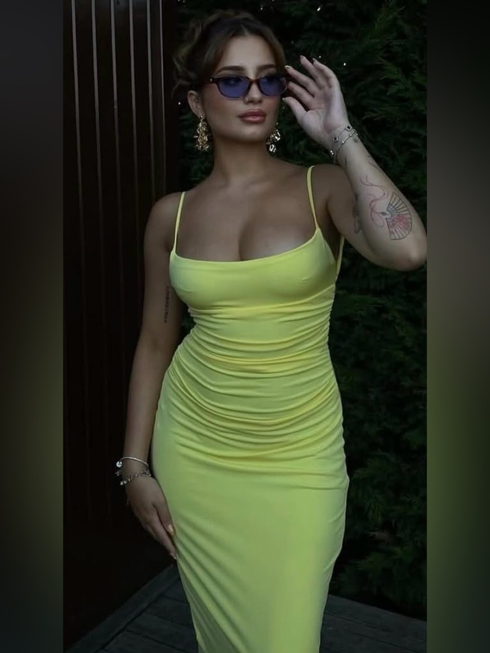 Zara NWT Sexy Bright Butter Yellow Tie Criss Cross Spaghetti Strap Maxi Dress XS - Picture 3 of 3